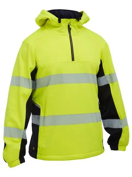 Bisley Taped Hi Vis Liquid Repellent Fleece Hoodie BJ6517T - City Workwear
